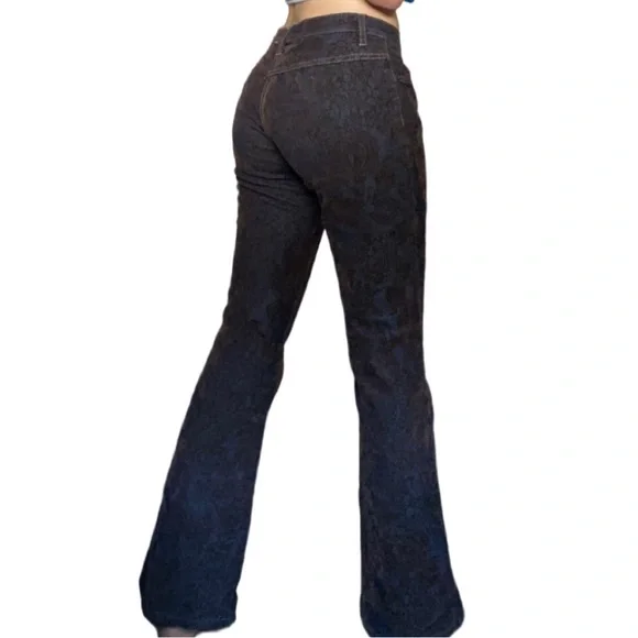 Patterned Flared Velvet Buffalo Jeans - Picture 1 of 2